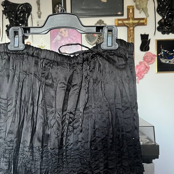 90s Midi Tiered Satin Skirt Vintage - Picture 3 of 6